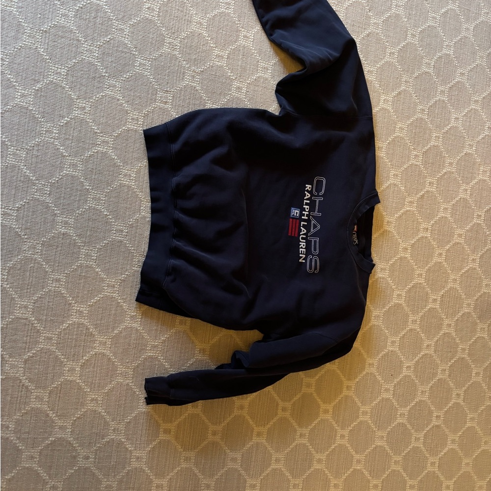 Ralph Lauren Chaps Crewneck Sweater in Navy with White and Red Logo